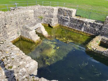 Bassin cultuel ( nymphée ) du sanctuaire des eaux