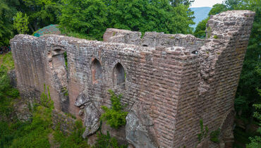 Logis gothique du château de l’Œdenbourg vu depuis le sud-est (2e moitié du 13e siècle)