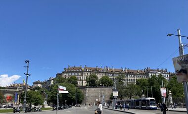 Genève, centre ville avec fortifications