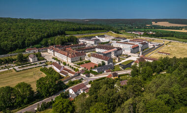 Vue aérienne du site de Clairvaux