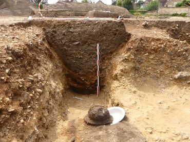 Casque d'un soldat français retrouvé sur le site de Melun, rue de Belle Ombre