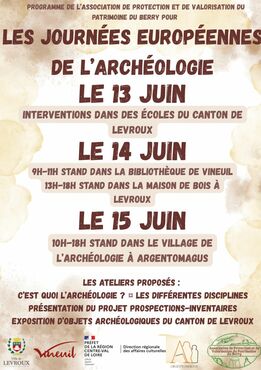 Programme de l'association pour les Journées Européennes de l'Archéologie