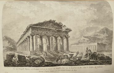Vue du temple de Paestum dans le Voyage pittoresque ou description des royaumes de Naples et de Sicile (1781-1786)