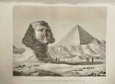 Vue du Sphinx et de la grande pyramide dans la  Description de l'Egypte , édition Panckoucke, vol. V