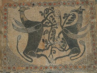 Mosaico pavimentale con grifoni